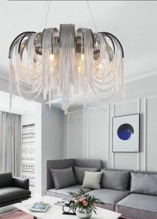 Люстра кругла з дрібних ланцюжків велика 4388/d800