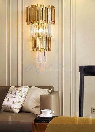 Бра большое хрустальное золото 4276/1w gd
