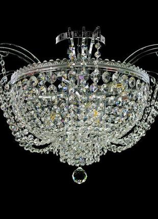 Стельова люстра кришталева хром 50212/6 cr/wt