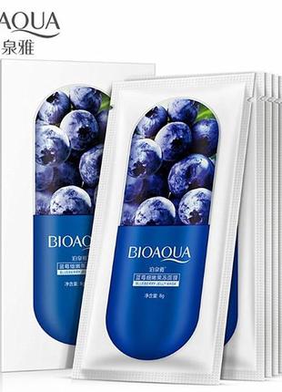 Маска для обличчя з чорницею зволожуюча bioaqua blueberry jelly mask (8г)