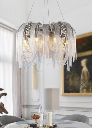 Люстра кругла з дрібних ланцюжків менша 4388/d600