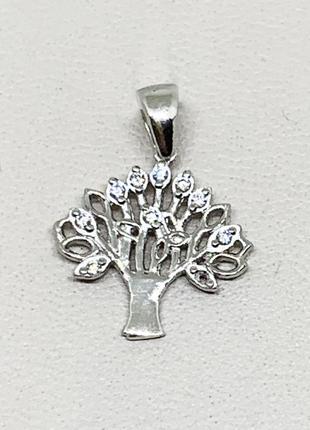 Кулон срібний з кубічним цирконієм "диво життя" 1,41 г