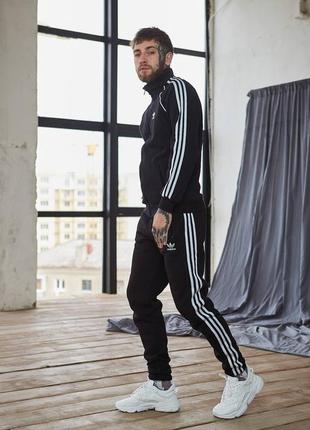 ❄️теплий спортивний костюм adidas: кофта на замку та штани❄️3 фото