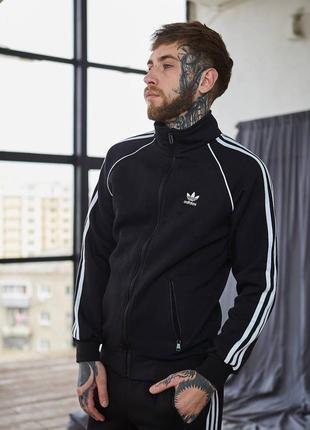 ❄️теплий спортивний костюм adidas: кофта на замку та штани❄️4 фото