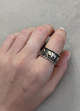 Бронзовое кольцо "слон" ручная работа3 фото