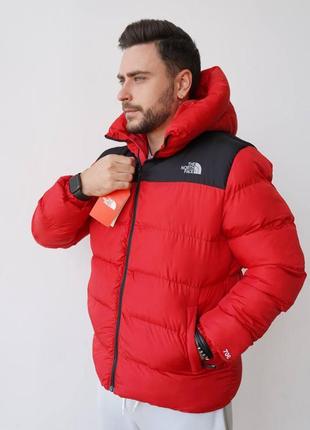 Зимова куртка пуховик червона тнф tnf the north face 700 . распродажа розпродаж6 фото