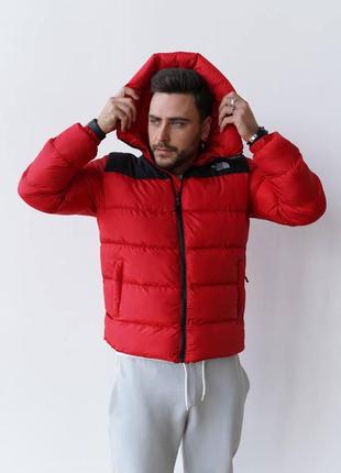 Зимова куртка пуховик червона тнф tnf the north face 700 . распродажа розпродаж