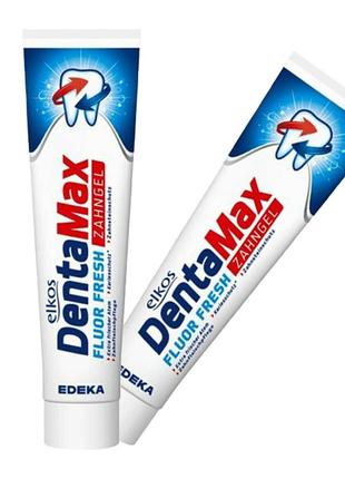 Зубна паста "свіжий подих" elkos dental denta max fluor-fresh 125 мл (4311501657508)2 фото