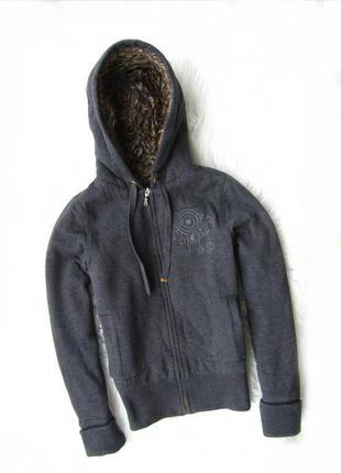 Очень теплая тепла кофта светр свитер джемпер худи толстовка с капюшоном zara1 фото