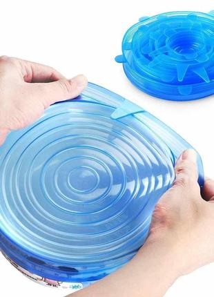Набор силиконовых крышек для посуды nbz универсальные 6 шт2 фото