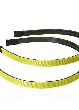 Заготівля для обруча з репсової стрічкою 1 см (упаковка 12 шт) жовта