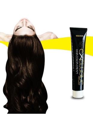 Стойкая крем краска для волос шоколадный блонд 7.77 εxclusive hair color cream 100 мл2 фото