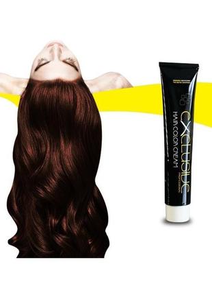 Стойкая крем краска для волос медно светлый каштан 5.4 εxclusive hair color cream 100 мл2 фото
