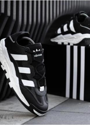 Чоловічі кросівки adidas niteball fw2477, чорні з білими вставками