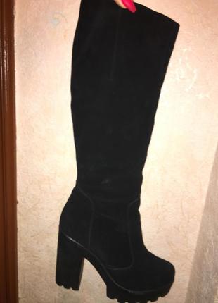 Сапоги замшевые зимние