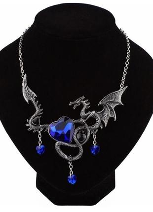 Кельтский дракон кулон сердце китайский дракон ожерелье1 фото