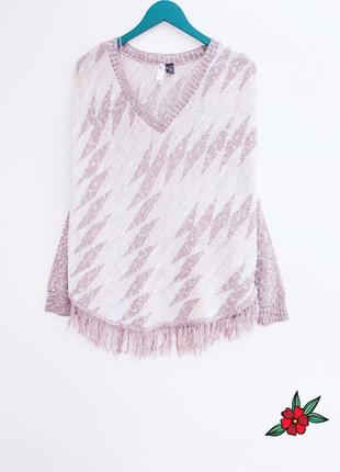 Красивое пончо накидка стильная накидка свитер с кутасами