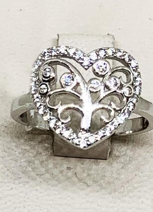 Каблучка срібна з кубічним цирконієм "дерево життя" 18 3,27 г