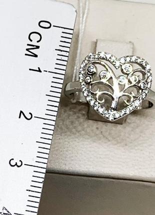 Кольцо серебряное с кубическим цирконием  "дерево жизни" 18 3,27 г4 фото