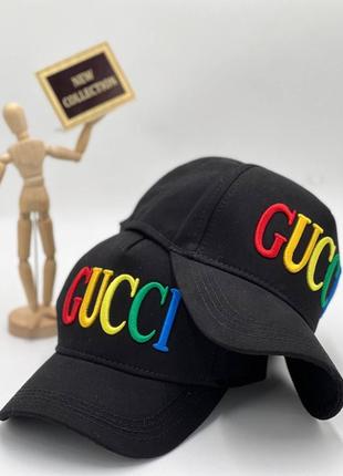 Кепка черная женская мужская в стиле gucci гуччи бейсболка  унисекс люкс качество1 фото