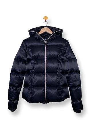 Черный дутый пуховик с капюшоном bmw joy puffer down 600 набивка the north face tnf moncler l m