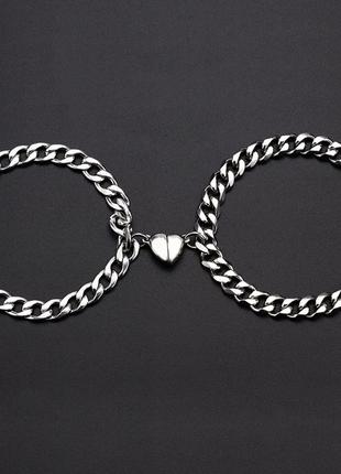 Магнітні парні браслети для закоханих з нержавіючаї сталі