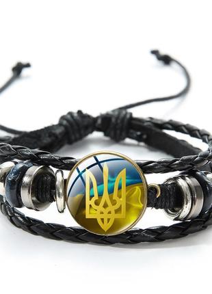 Многослойный патриотический браслет с символикой украины