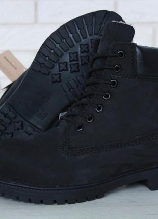 Зимові жіночі черевики з натуральним хутром timberland black fur3 фото