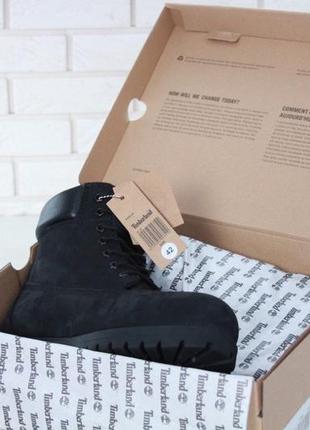 Зимові жіночі черевики з натуральним хутром timberland black fur5 фото
