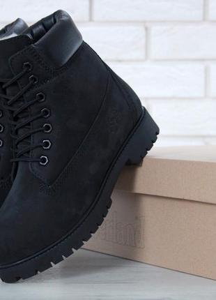 Зимние женские ботинки с мехом timberland black fur