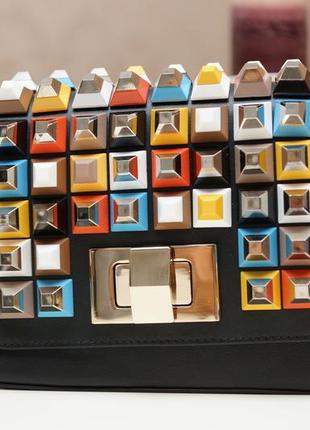 Разноцветная кожаная сумка в стиле fendi от poletto