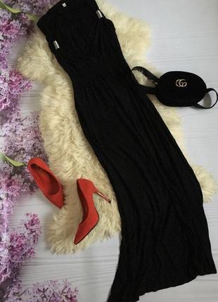 Чёрное платье в пол длинное