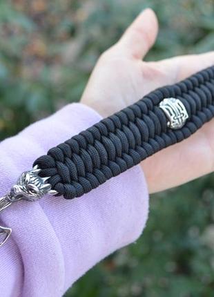 Браслет из паракорда с молотом волком и гербом оун плетение трилобит под заказ + брелок в подарок