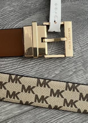 Шкіряний ремінь двосторонній michael kors1 фото