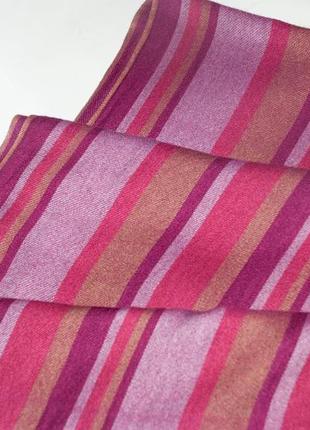 Naomi campbell великий шарф в смужку, смугастий бордовий рожевий фіолетовий, бузковий4 фото