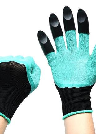 Садові рукавички з кігтями garden genie gloves рукавички для саду і городу6 фото