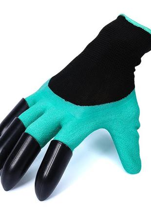 Садові рукавички з кігтями garden genie gloves рукавички для саду і городу3 фото