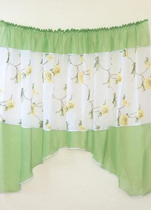 Тюль короткий готовий пошитий, 300*160/120см на тасьмі