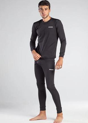 Чоловіча термобілизна  чорна на флісі columbia  s(44)