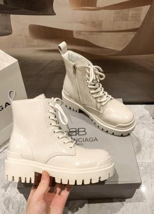 Ботинки в стиле balenciaga из тисненой кожи, ботинки в стиле баленсиага1 фото