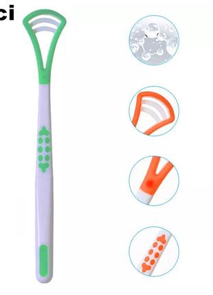 Щетка скребок для языка hoci we23 зеленая. очиститель языка. уход за языком