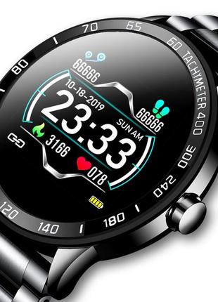 Чоловічий розумний смарт наручний годинник smart watch ty27za чорний. фітнес браслет трекер