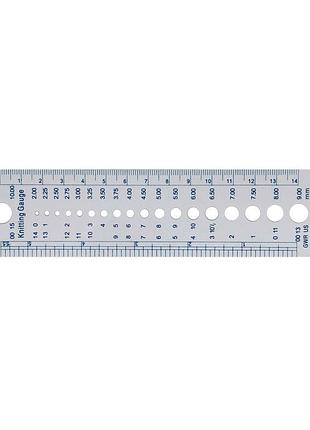 Лінійка для вимірювання діаметру (номера) спиць і гачків 16см, peri (6411)