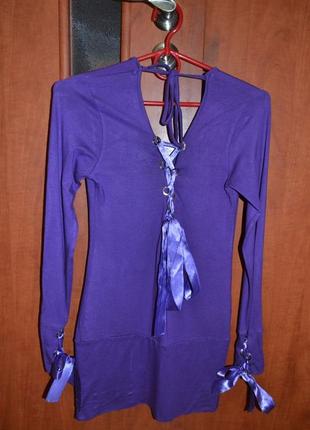 Туника блуза фиолетовая для беременных трикотаж размер м2 фото