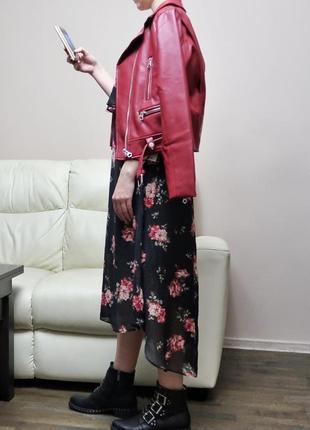 Міді сукню в квітковий принт з воланом3 фото