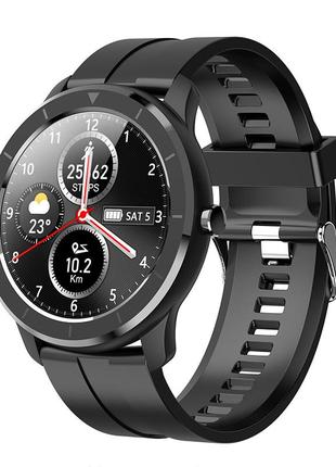 Мужские сенсорные умные смарт часы smart watch t6y11 черные. фитнес браслет трекер