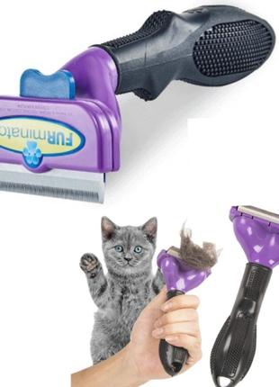 Набір котяча м'ята та фурмінатор для котів і собак furminator патентний розмір l фіолетовий2 фото