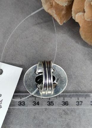 Кільце з натуральним каменем лабрадор. лабрадор овал в сріблі 16,5- 17 розмір. індія8 фото
