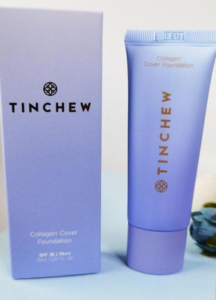 Универсальный тональный крем с коллагеном tinchew collagen cover foundation spf 36/pa++ №21 vanilla 20 мл2 фото