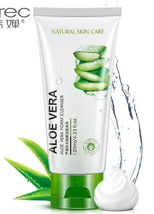Очищаюче молочко для вмивання з екстрактом алое віра rorec aloe vera foam cleanser (100мл)